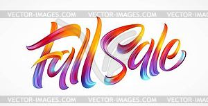 Autumn season hand lettering Fall Sale. Modern brus - vector clip art