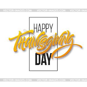 Happy thanksgiving brush hand lettering. Calligraphy - vector clipart