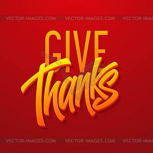 Happy thanksgiving brush hand lettering. Calligraphy - vector image
