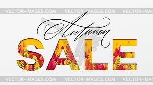 Banner for autumn sale in frame of leaves - royalty-free vector image