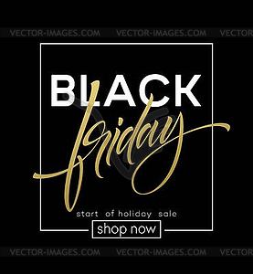 Black Friday Lettering Sale Discount banner - vector image