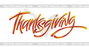 Lettering Thanksgiving Paint Texture  - color vector clipart