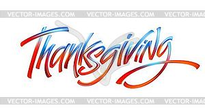 Lettering Thanksgiving Paint Texture  - vector image