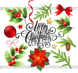 Merry Christmas design elements set - vector image