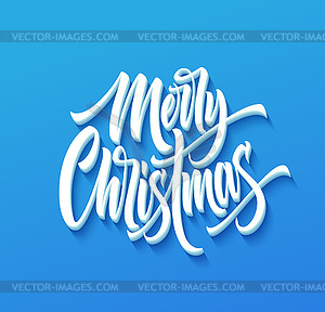 Merry Christmas drop shadow lettering - vector image