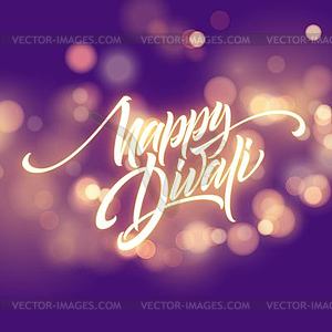 Happy Diwali Festival Bright. Flame Glowing - vector clip art