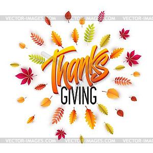 Happy Thanksgiving Day Background. Give Thanks - vector image