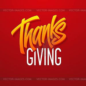 Happy thanksgiving brush hand lettering. Calligraphy - vector clipart