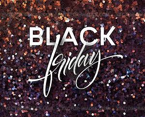 Black Friday banner template with glitter effect - vector image