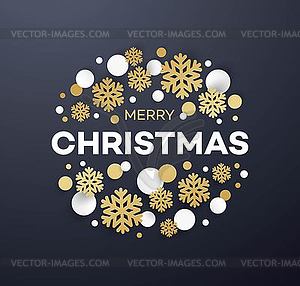 Merry Christmas greeting card template - vector image