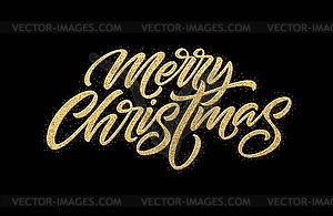 Merry Christmas gold glitter lettering design. - vector clipart