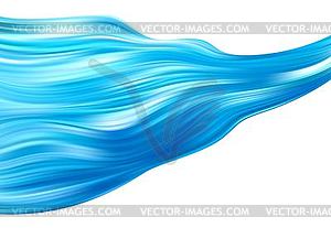 Blue color water Abstract smooth wave. Curve flow - vector clipart