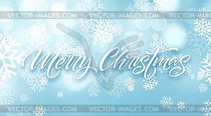 Merry Christmas lettering in snowflakes frame - royalty-free vector clipart