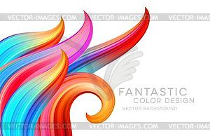 Abstract background with color fantastic waves and - vector image