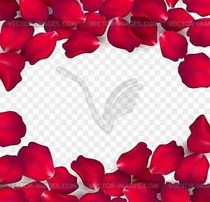 Falling red rose petals  - stock vector clipart