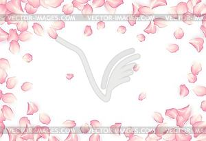 Falling red rose petals  - vector image