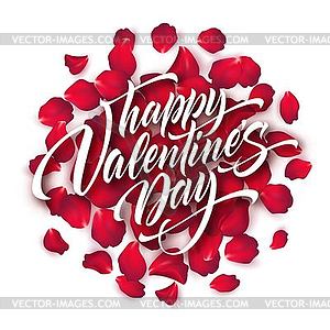 Happy Valentines day hand lettering, modern - vector clip art