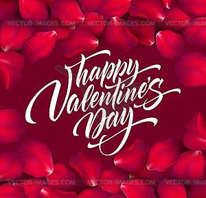 Happy Valentines day hand lettering, modern - vector EPS clipart