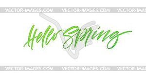 Hello Spring. calligraphy and brush pen lettering - vector clipart