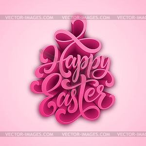 Happy Easter handwritten lettering. Holiday - vector clip art