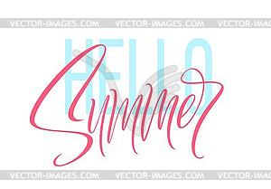 Надпись Hello Summer - изображение в векторе