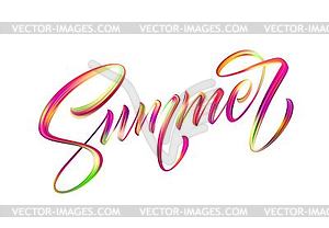 Summer Handwritten brush stroke acrylic paint - vector image