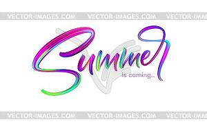 Summer Handwritten brush stroke acrylic paint - vector clipart