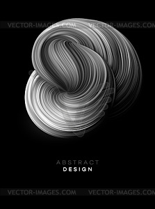 Black Color Flow Abstract shape poster design - vector image