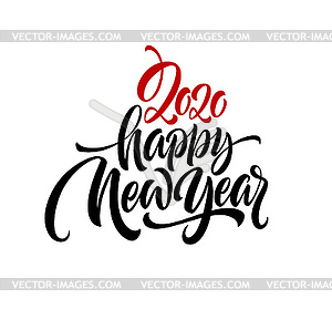 Happy New Year 2020 Lettering Greeting Inscription Royalty Free