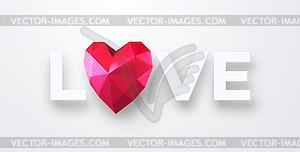 Valentines Day festive background with realistic re - vector clip art