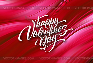 White Calligraphy lettering Happy Valentines Day - vector image