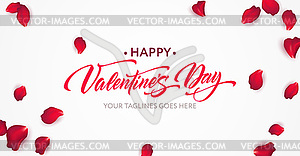 Happy Valentine Day calligraphy lettering on - vector clipart