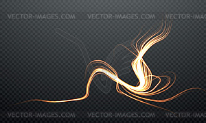 Abstract glowing form of lightning on dark - vector image