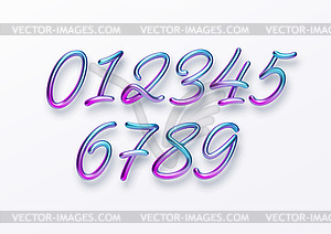 Realistic 3d golden font color rainbow holographic - vector image