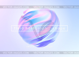 Trendy realistic pattern with holographic 3d shape - vector clipart