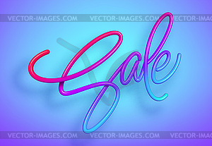 Rainbow Sale lettering in 3d style. Liquid effect o - color vector clipart