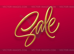 Sale golden lettering. Shopping promotion design. - vector clipart