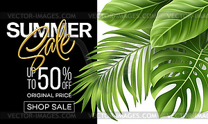 Golden metallic summer sale lettering on bright - vector EPS clipart