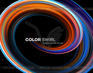 Color bright swirl organic 3d shape. Colored flow - vector clipart