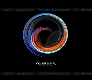 Цвет яркий вихрь органические 3d формы. Цветной поток - изображение в векторном виде