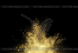 Gold glitter dust texture . Design element golden - vector image