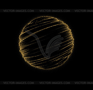 Golden glitter dust organic sphere shape  - vector image