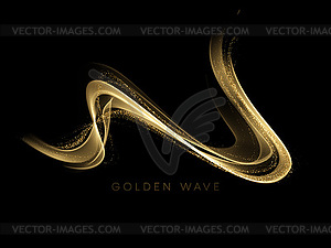 Abstract shiny color gold wave design element with - vector clipart