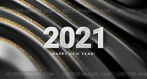 2021 realistic golden 3d inscription on background - vector clip art