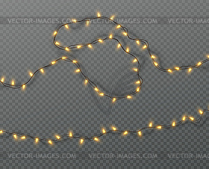 Christmas electric garland of light bulbs on - vector clipart