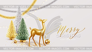 Merry Christmas and Happy New Year Background with - vector clip art