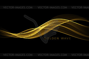 Abstract shiny color gold wave design element with - vector clip art