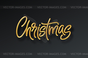 Golden shiny realistic 3d inscription Merry - vector image