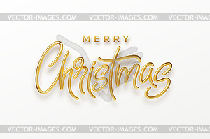 Realistic 3d inscription Merry Christmas on. - vector image