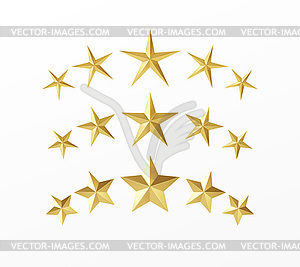 Satz Goldene Realistische Sterne Mit Verschiedenen Strahlen Clipart Bild